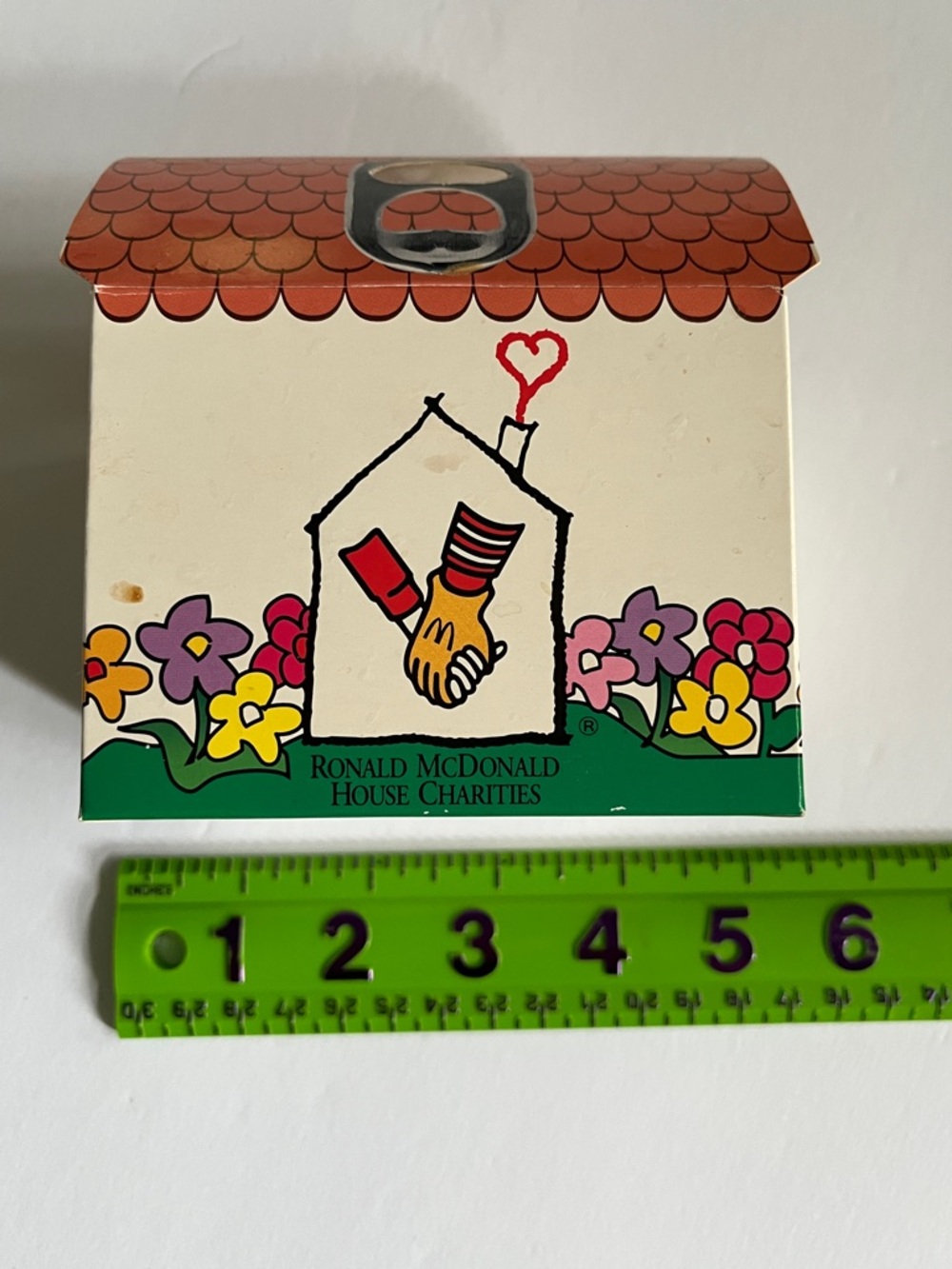 Vintage Ronald McDonald House Shaped Donation Box Pop Pull Tab Fundraiser - Picture 8 of 9